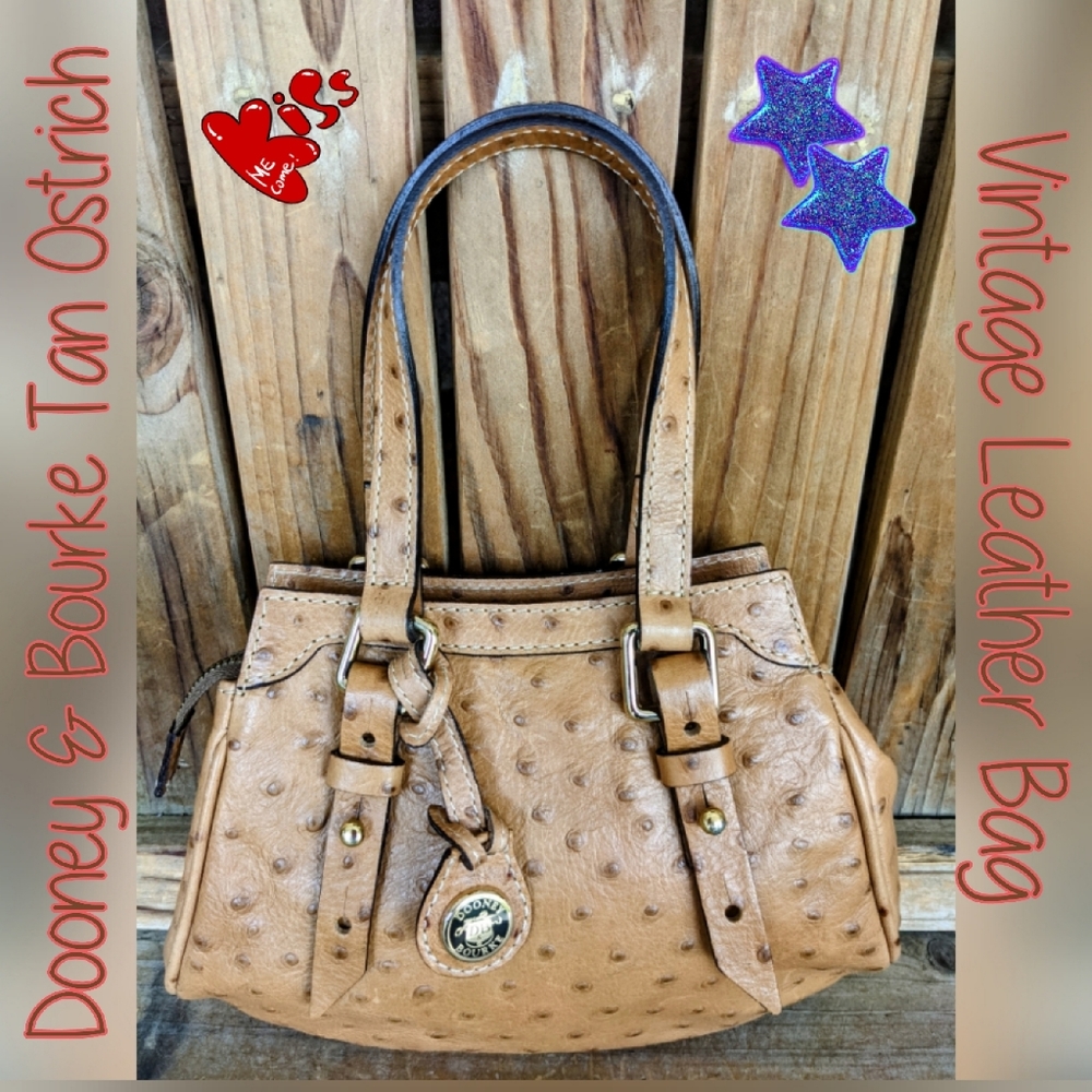 Dooney & Bourke Vtg. Tan Ostrich Leather Bag